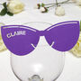 Personalised Sunglasses Wine Glass Place Card, thumbnail 1 of 3