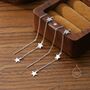 Sterling Silver Three Star Cascade Threader Earrings, thumbnail 2 of 9
