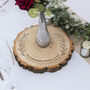 Personalised Floral Frame Wood Slice Table Centrepiece, thumbnail 1 of 4