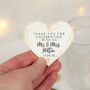 Geometric Heart White Acrylic Wedding Favour Magnet, thumbnail 4 of 7