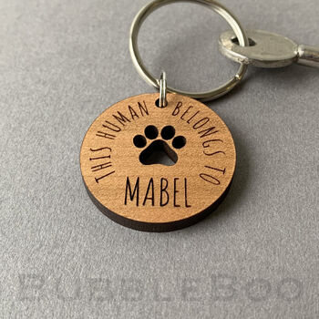 Personalised Dog Lover Key Ring. This Human Belongs To, 4 of 7