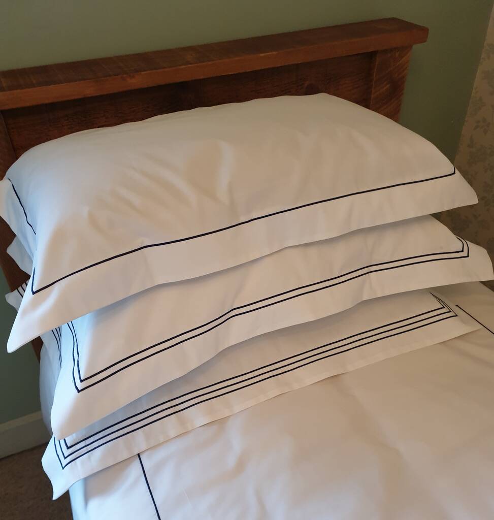 Bespoke Organic Cotton Sateen Embroidered Bed Linen By Penrose