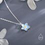 Sterling Silver Tiny Dainty Forget Me Not Flower Pendant Necklace, thumbnail 3 of 11