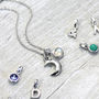 Sterling Silver Moon Initial Necklace, thumbnail 1 of 7