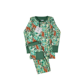 Personalised Children's Jersey Jungle Pyjamas, 3 of 3