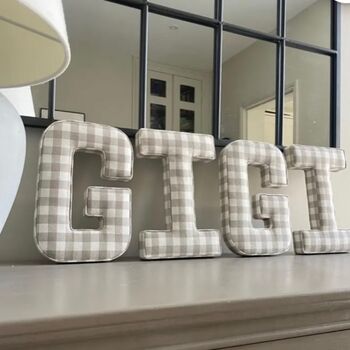 Beige Check Fabric Letters, 4 of 8
