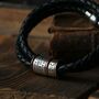 Black Braided Leather And Silver Medical Alert Bracelet, thumbnail 3 of 11