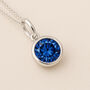 Personalised Sterling Silver September Sapphire Birthstone Necklace, thumbnail 1 of 8