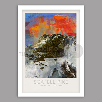 Scafell And Scafell Range Lake District Psoter Print, 4 of 4
