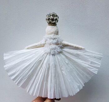 Diamante Crown Spun Cotton Christmas Decoration, 6 of 7