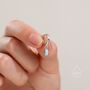 Sterling Silver Dangling Oval Aqua Green Opal Hoop Earrings, thumbnail 2 of 12