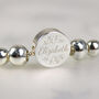 Personalised Silver Tone Wild Flowers Disc Bracelet, thumbnail 2 of 5