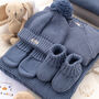 Dark Blue Welcome Baby Knitted Essentials And Toy Gift Set, thumbnail 1 of 11