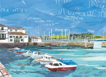 Falmouth Harbour, Cornwall Art, Paper Collage Print, 3 of 5