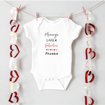 Personalised Daddy's Little Valentine Babygrow Or Sleepsuit, 2 of 2