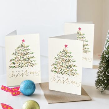 Christmas Tree With Gold Foil Cards, 2 of 4