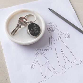 Personalised Mummy And Me Child's Drawing Keyring, 4 of 5