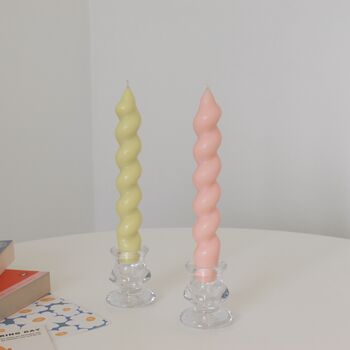 Swirl Twist Tapered Candle, 4 of 4