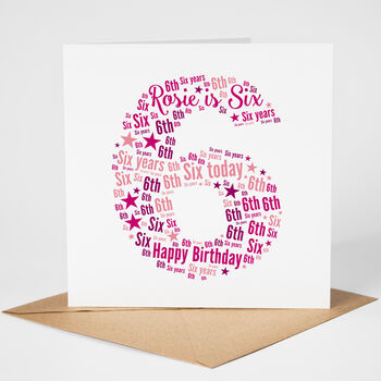 Personalised 6th Birthday Card For Girl, 2 of 2