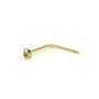 9ct Gold L Shaped Round Cz Crystal Nose Stud Pin, thumbnail 7 of 9