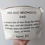 'This Bag Belongs To Dad' Canvas Pouch, thumbnail 1 of 3