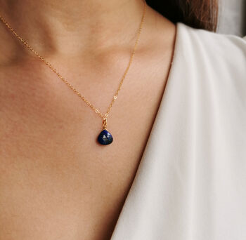 14 Kt Gold Filled Lapis Lazuli Gemstone Necklace, 4 of 5