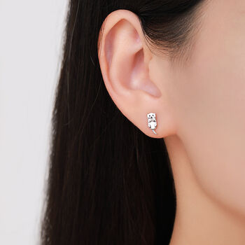 Otter Pendant Necklace And Stud Earrings In Sterling Silver, 3 of 12