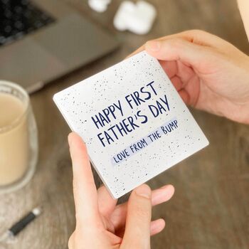 'Happy First Father's Day From Bump' Ceramic Coaster, 8 of 9