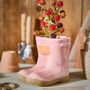 Personalised Small Pink Welly Boots Planter, thumbnail 1 of 6