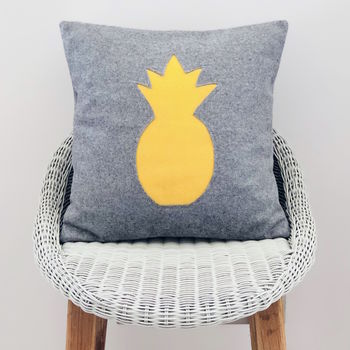 Vibrant Handmade Wool Cushion With Pineapple, 2 of 9