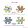 Five Personalised Jigsaw Maps Framed Print, thumbnail 7 of 10