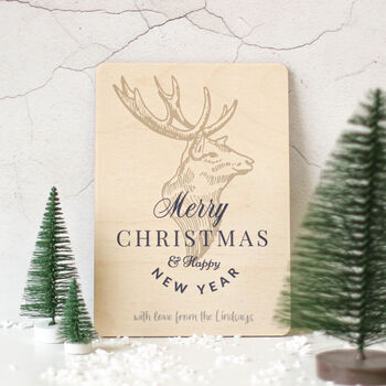 Personalised Christmas Card, Wooden Christmas Card, 6 of 9