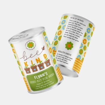 Personalised Birthday Flower Tin Bee Kind Kit, 3 of 4