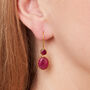 Ruby Cabochon Gold Plated Silver Double Drop Earrings, thumbnail 8 of 11