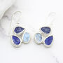 Tanzanite Moonstone And Lapis Lazuli Silver Earrings, thumbnail 1 of 4