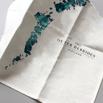 Outer Hebrides Watercolour Map Cotton Tea Towel, 3 of 8