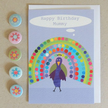 Personalised Bubble Peacock Card, 2 of 3