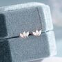 Sterling Silver White Opal Marquise Cluster Screw Back Earrings, thumbnail 8 of 12