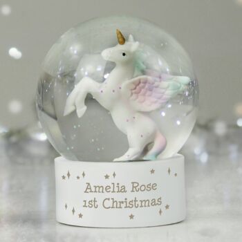 Personalised Unicorn Snow Globe, 2 of 5