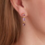 Purple Amethyst 18 K Gold And Silver Drop Earrings, thumbnail 1 of 12