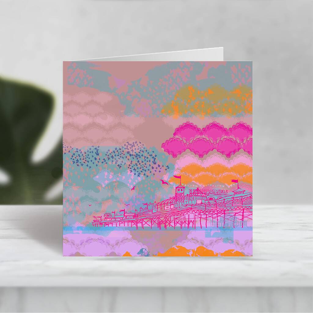 Six Brighton Inspired Blank Greeting Cards By Little Lynch Art