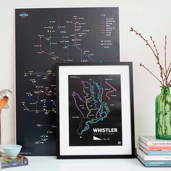 Whistler Mountain Bike Route Map Art Print, 5 of 5