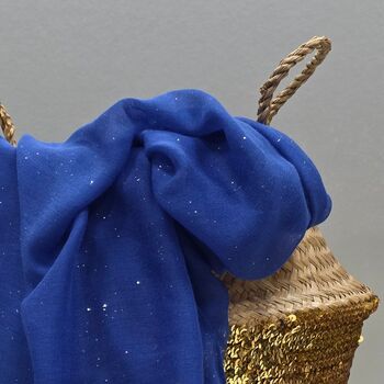 Sparkle Scarf In Royal Blue, 2 of 3