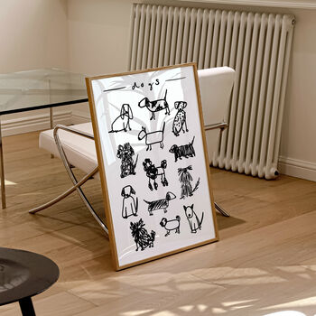 Black And White Dog Print, 3 of 4
