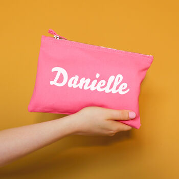 Personalised Name Makeup Bag Dolly Font, 2 of 3