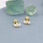 Sterling Silver White Opal Marquise Cluster Screw Back Earrings, thumbnail 8 of 12