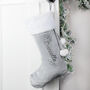 Personalised Holly Grey Luxury Christmas Stocking, thumbnail 1 of 3