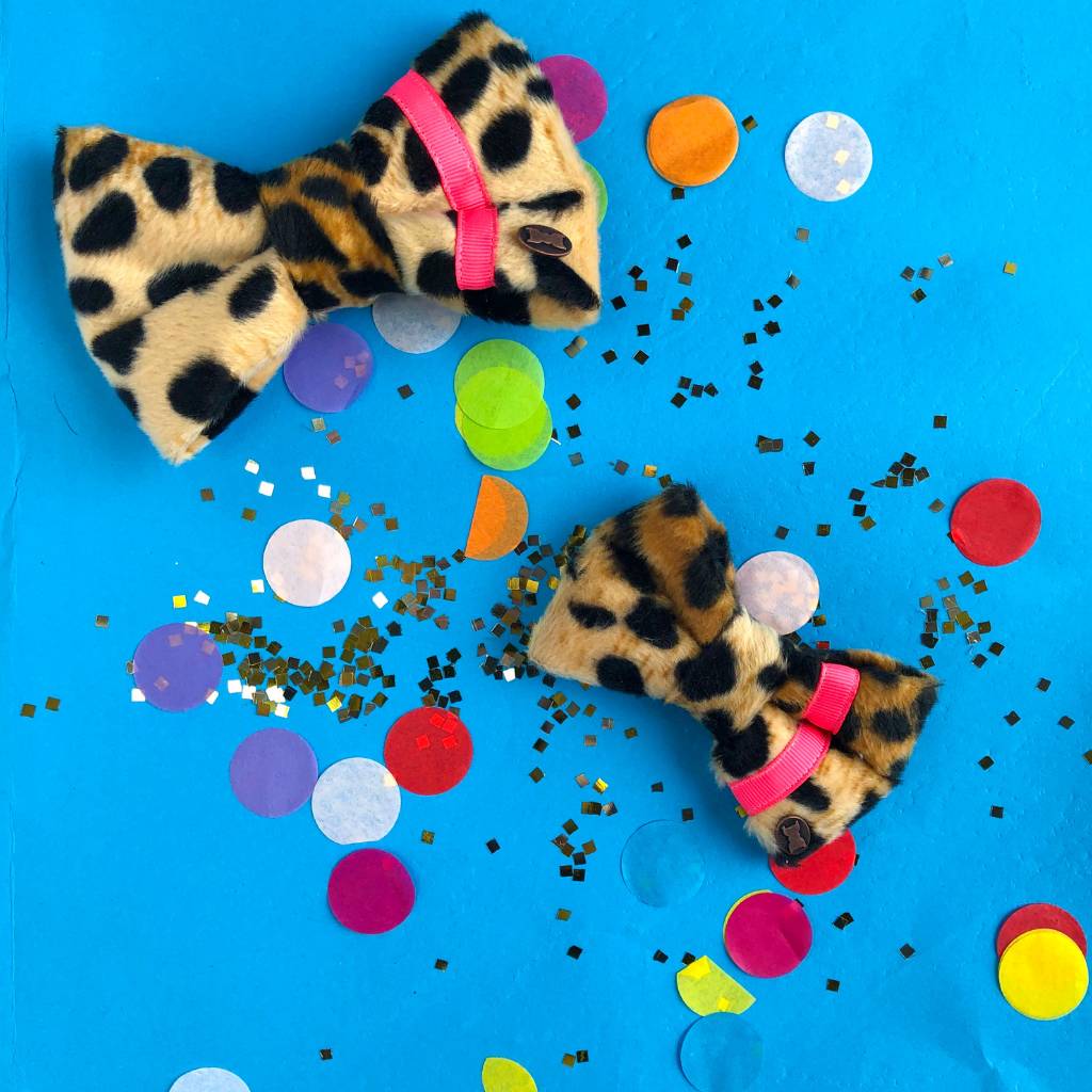 Leopard Neon Dog Bow Tie, 1 of 12