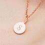 Micro Sterling Silver Sia Disc Personalised Necklace, thumbnail 3 of 9
