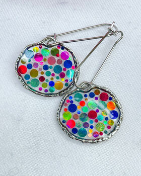 Festive Disco Earrings With Colourful Sparkles, 8 of 11